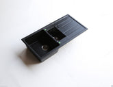 1000*500mm Black Granite Stone Kitchen Sink 1+1/4 Bowl Top Mount